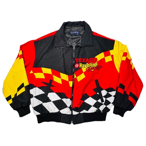 Vintage Swingster Texaco Havoline Racing Jacket NASCAR Checkered Flag XL